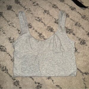 Aerie Gray Cropped Tank Top